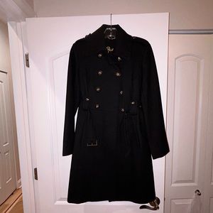 Guess Double Breasted Wool Blend Coat